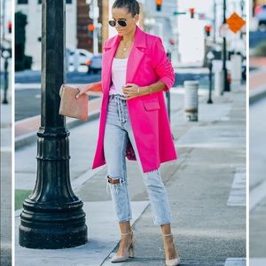 Frisco Pocketed Coat - Hot Pink Vici XS